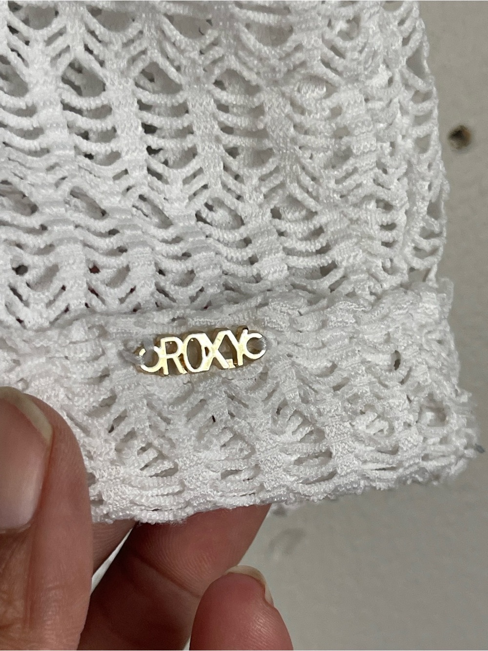 ROXY | White Crochet High Waist Beach Shorts Sz M - Picture 4 of 6